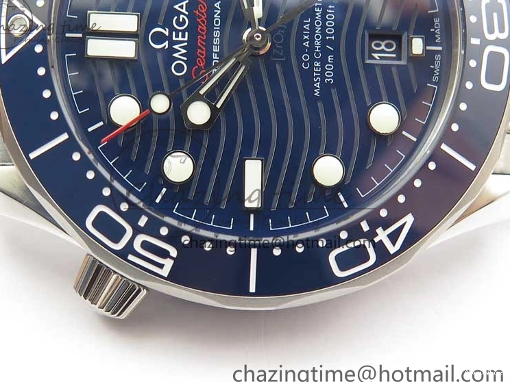 1228 Seamaster Diver 300M ORF 1:1 Best Edition Blue Ceramic Blue Dial on SS Bracelet A Breathable 7869